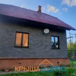 Монтаж фасадно-битумной плитки Хауберк и утепление дома в Канаево, Шаховская. Объект №132. Фото 1.